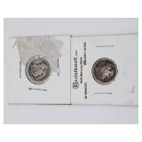 2  1936 Mercury dimes low grade