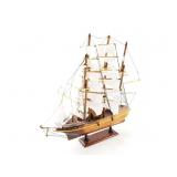 Small wood ship model in need of minor repair