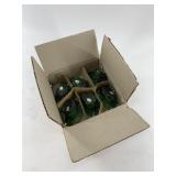 6 Piece set of green glass salt cellars