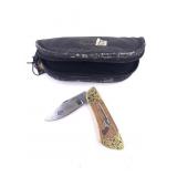 Franklin Mint collector knife in pouch depicting C