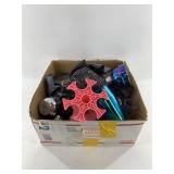 Collection of mixers, shot glasses , etc.