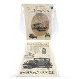 Two 1928 advertisements for a Grand Page Roadster