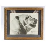 Fred Machetanz Lithograph of Binky, matted and fra