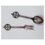 Pair of decorative vintage silver-plated Norwegian