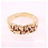 14kt Gold plate and diamond ring with 3 small .2ct 14kt Gold plate and diamond ring with 3 small .2ct