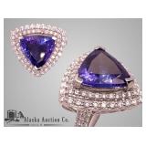 Platinum, natural tanzanite zoisite and diamond ri Platinum, natural tanzanite zoisite and diamond ri