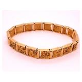 Gold nugget and 10kt gold hallmarked bracelet Gold nugget and 10kt gold hallmarked bracelet