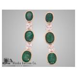 14k two tone gold natural Emerald beryl and diamon 14k two tone gold natural Emerald beryl and diamon