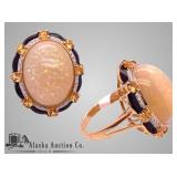 14kt 2 tone gold natural Opal yellow sapphire coru 14kt 2 tone gold natural Opal yellow sapphire coru