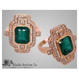 14K yellow gold natural Emerald beryl and diamond 14K yellow gold natural Emerald beryl and diamond