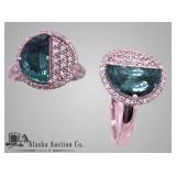 Platinum natural prariba tourmaline and diamond ri Platinum natural prariba tourmaline and diamond ri