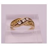 14kt gold, gold nugget and diamond anniversary rin 14kt gold, gold nugget and diamond anniversary rin
