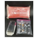 Lot with battery warmer, antennae, toy light Saber