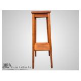 Cherry pedestal table 42" tall x 14" x 14"