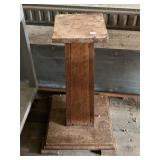 Antique oak plant stand, 27.75" tall NO SHIPPING