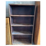 Fabulous antique hand made wood bookshelf, 45.5" t