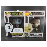 2 Assorted Funko Pop figurines