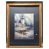 Framed print of a New England Lighthouse, 26.5" x