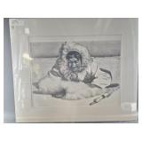Fred Machetanz Stone lithograph, "The Stalk" from