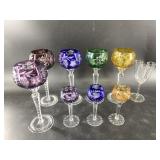 Beautiful colored glass stemware