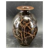 Stoneware vase, 9" tall