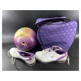 Bowling set: 10 1/4 lb. bowling ball Tinkerbell  a