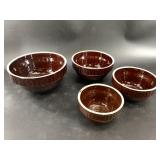 Set of 4 Redwing stoneware nesting bowls: 5", 6",