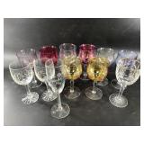 Stunning lot of crytal and colored glass stemware
