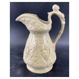 Beautiful German stoneware pitcher 8.5" depicting