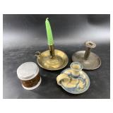 Lot with: a milk glass can of Watkins Menthol Camp