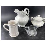 Assorted pitchers and teapots: Pfaltzgraff
