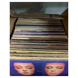 Large box lot of records with mixed genres