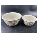 2 Antique stoneware nesting bowls: 7.5" and 9.75"
