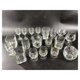 Crystal and clear glass stemware
