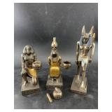 3 Assorted resin figurines of ancient Egyptian dei