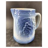 Antique German stoneware wine pitcher 8"