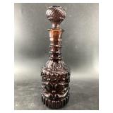 Beautiful vintage amethyst glass decanter with sto