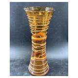 Fabulous amber art glass vase 15"