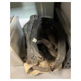 Antique leather saddle and horse collar