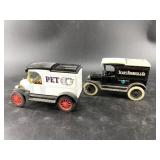 2 Die cast coin banks
