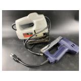 Lot with an Arrow nail gun and a vintage jig saw