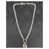 18kt Gold and sterling silver necklace with diamon