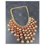 Stunning brass and red bead vintage Victorian book