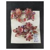 Judy Lee vintage brooch and earring set in excelle
