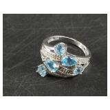 Sterling silver and topaz ring, size 7,  4.1 grams