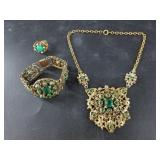 Necklace, bracelet and earring set, vintage