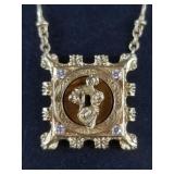 Salvador Dali 18k gold Madonna De Port Lligat neck