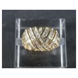 Sterling silver and natural diamond ring, 1/2 ct t