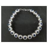 Sterling silver and sapphire bracelet featuring 14