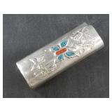 Pawn style lighter case silver tone.